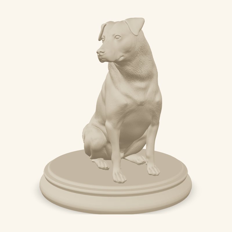 Sonny's keepsake in Sandstone — a warm carved-stone finish